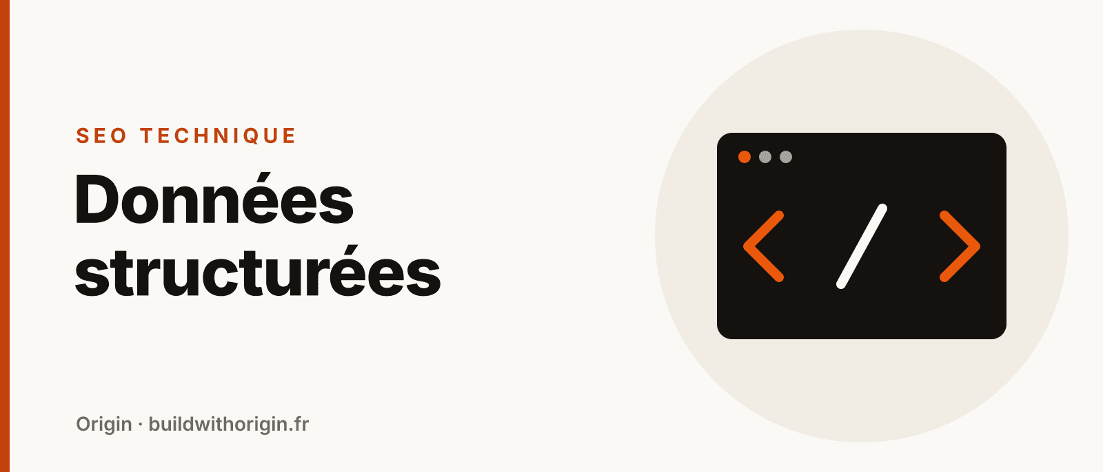 Illustration d'une page web avec des balises de code représentant les données structurées