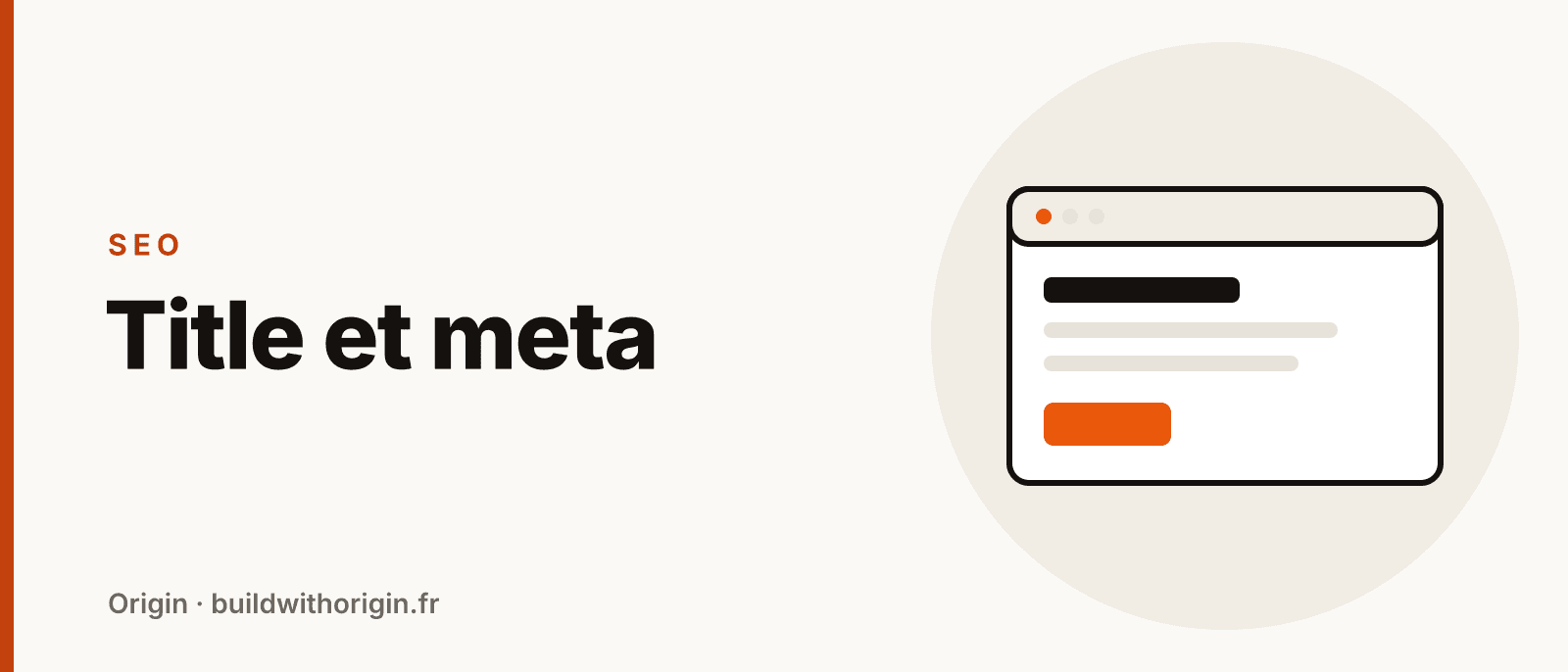 Illustration d'une page web avec balises title et meta description
